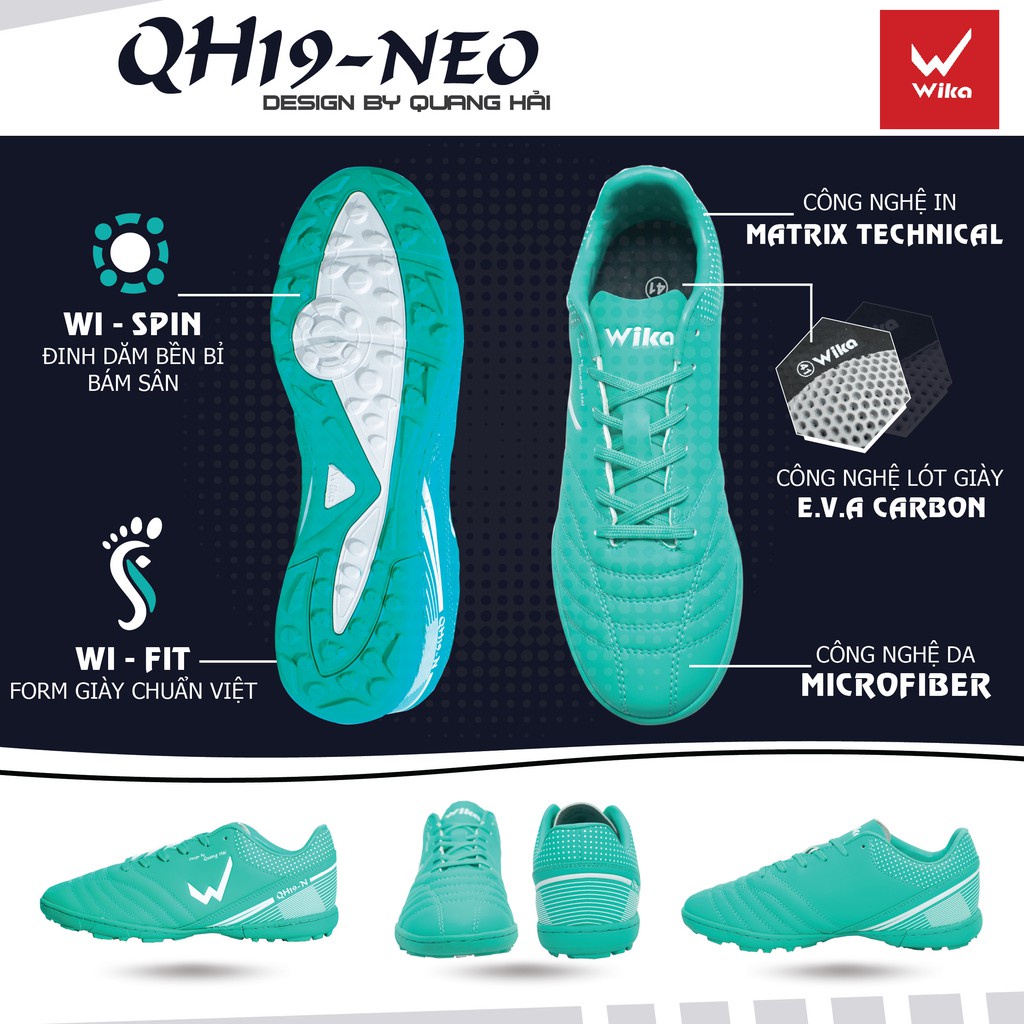 Free Ship - Giày đá bóng Wika QH19 NEO KID chính hãng chất liệu da Microfiber cao cấp, mềm mại 2020-12 KID