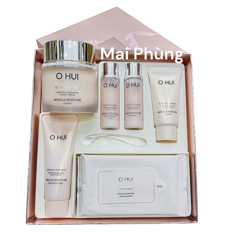 Set kem dưỡng ẩm sáng hồng da Ohui hồng Miracle Moisture
