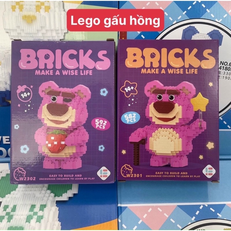 LEGO lắp ráp BÉ DÂU GẤU HỒNG, BRICKS