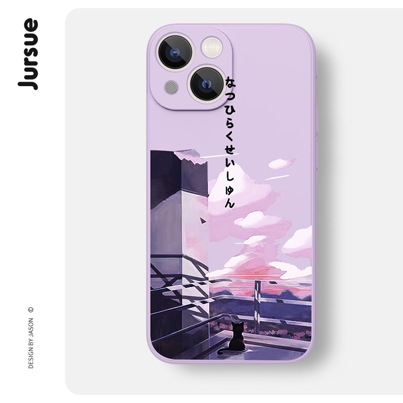 Ốp lưng JURSUE dễ thương đẹp độc lạ dẻo Cho iPhone 14 13 12 11 Pro Max SE 2020 X XR XS 8 7 ip 6S 6 Plus kute XYH1153