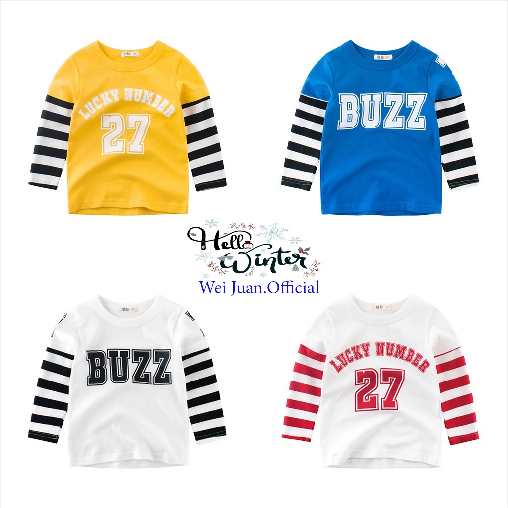 Áo thun bé trai dài tay 27KIDS 100% cotton fabric cho trẻ từ 2-10 tuổi