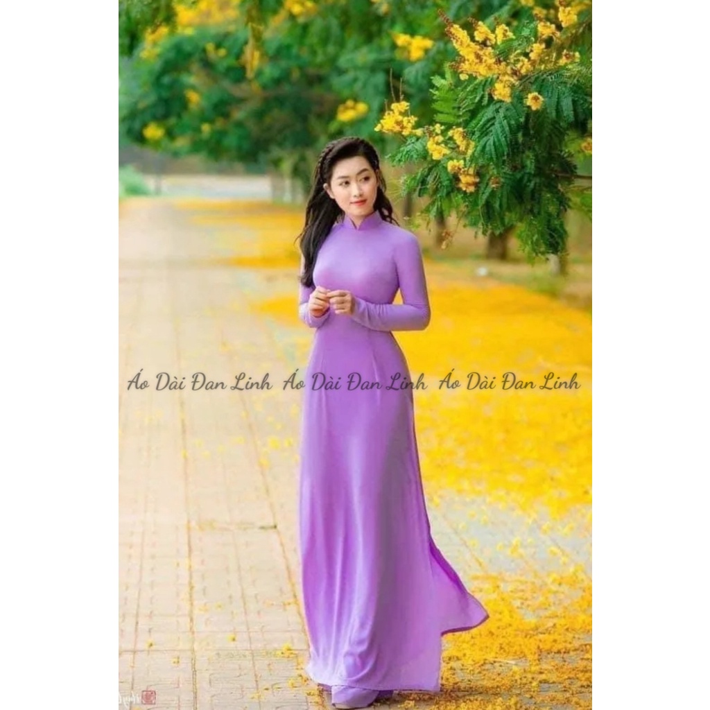 Áo dài 4 tà màu tím cà đẹp đằm thắm - Áo Dài Đan Linh