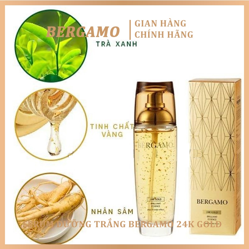 Serum Dưỡng Trắng Bergamo 24K Gold Brilliant Essence Hàn Quốc 110ml - Serum Dưỡng Trắng Da Nhanh Chóng