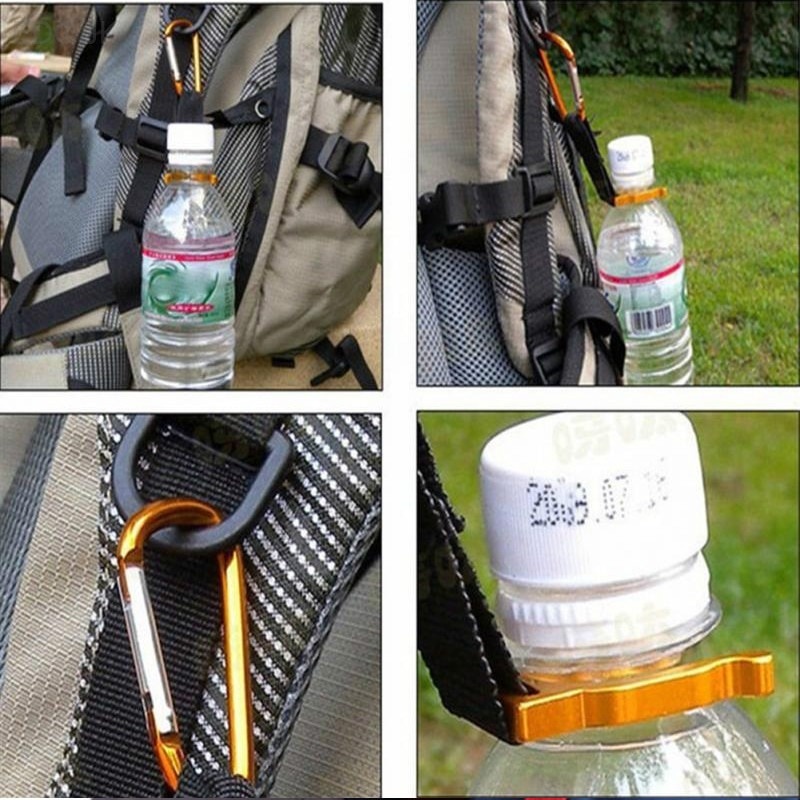 1 Móc Khóa Carabiner Bằng Nhôm Màu Sắc Ngẫu Nhiên Dùng Khi Đi Cắm Trại