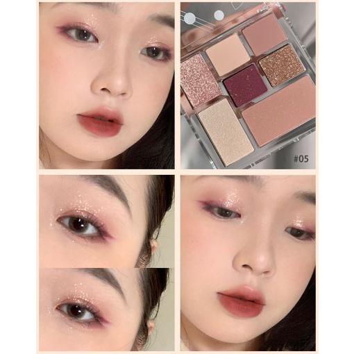 Phấn Mắt MEIBAOGE 7 ô Nhũ Kim Tuyến Màu Đẹp Lung Linh Lâu Trôi