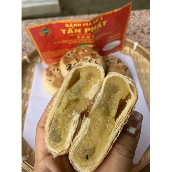 Bánh Pía Xưa gói giấy Tấn Phát nhân đậu xanh, khoai môn, xá xíu không trứng 350/cây 4cái