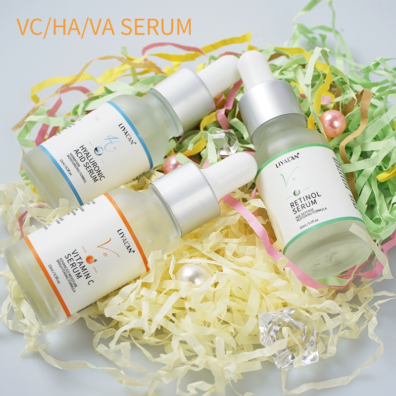 Serum LIYALAN axit hyaluronic vitamin C retinol dưỡng ẩm làm trắng chống lão hóa (15mlx3)