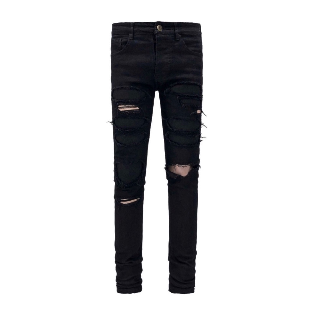Quần Skinny Jeans Đen Vá Lót Bên Trong J007 - J.CUS