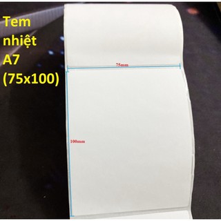 SET 4 CUỘN 30M Tem nhiệt A7 khổ 75x100 mm (7.5x10 cm) in vận đơn, đơn hàng, phiếu giao hàng