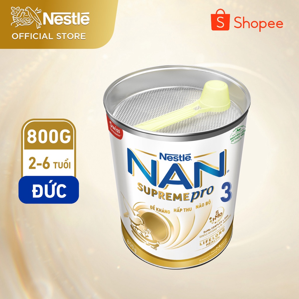 [Tặng 01 Nồi hầm đa năng ] Combo 4 lon Sữa dinh dưỡng công thức Nestlé NAN SUPREMEPRO 3 lon 800g