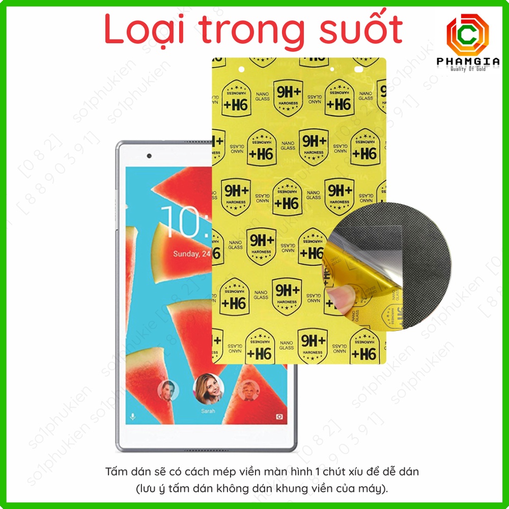 Dán cường lực Lenovo Tab 4 8&quot;/ Lenovo Tab 4 8 plus loại nano trong, nhám chống vân tay, bảo vệ mắt, chống nhìn trộm