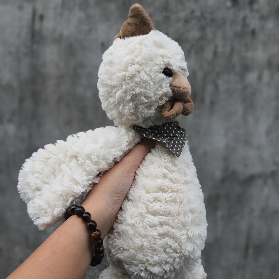 Gấu Bông Gà Lông Mịn Đeo Khăn Cho Bé