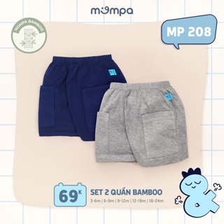 Quần đùi cho bé Mompa set 2 chiếc 3 tháng