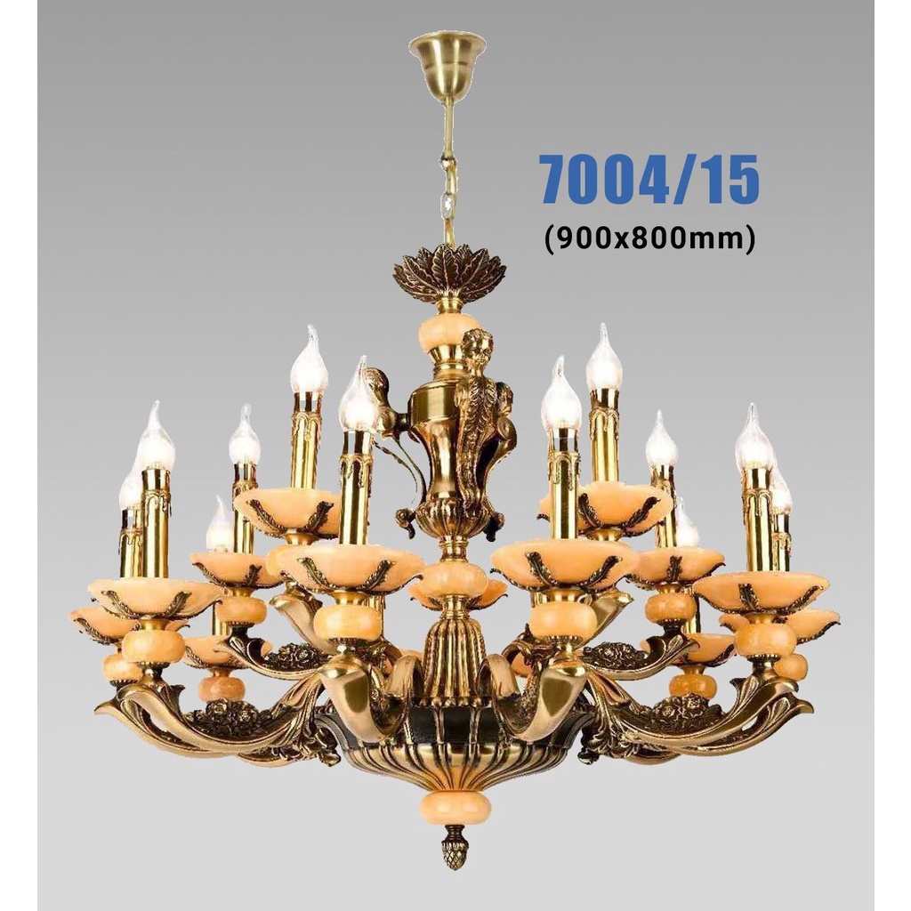 Đèn chùm trang trí phòng khách, phòng ngủ HAPOVA WYNN 7004 loại 15 tay