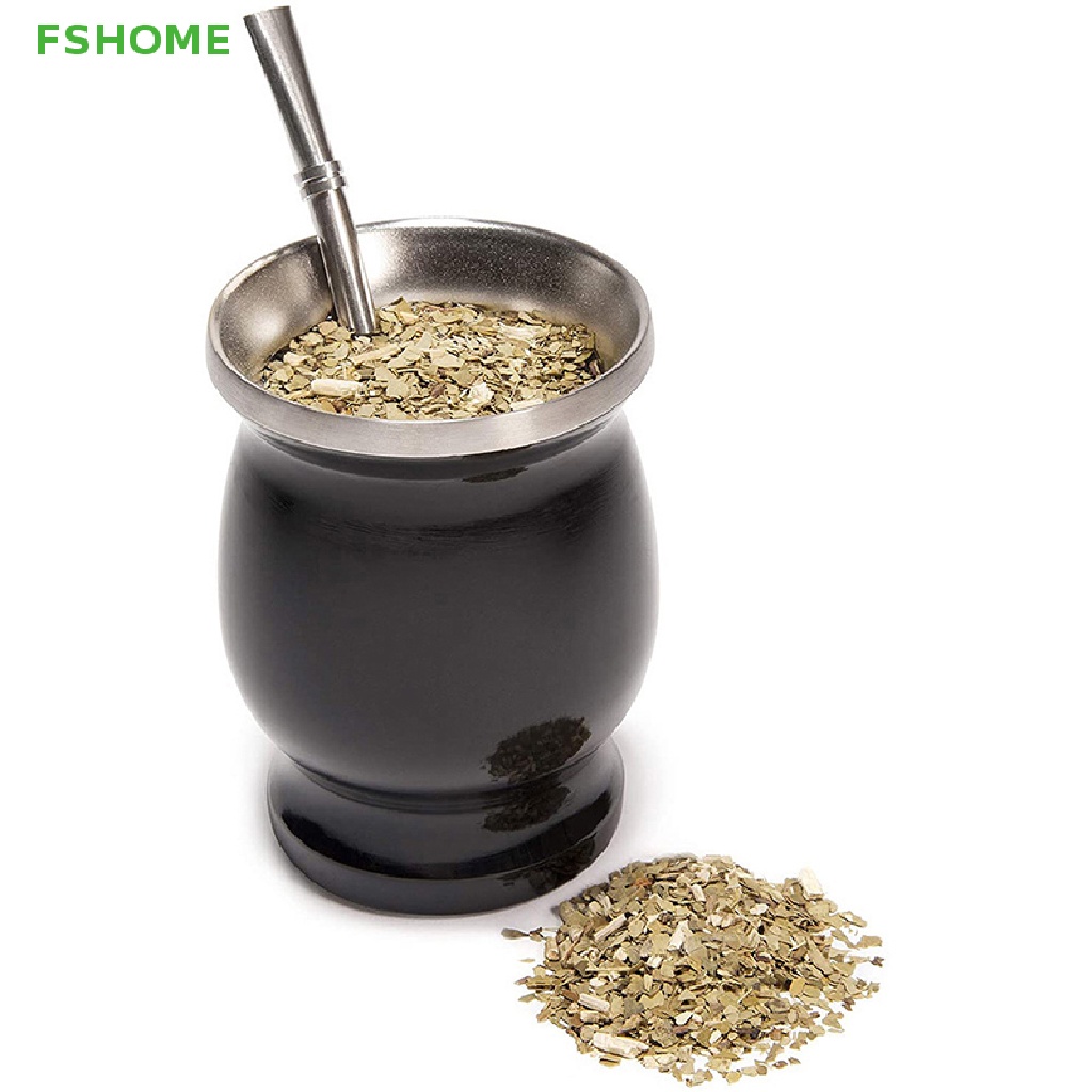 Bộ Cốc Uống Trà Hai Lớp Bằng Thép Không Gỉ FSHOME Yerba Mate