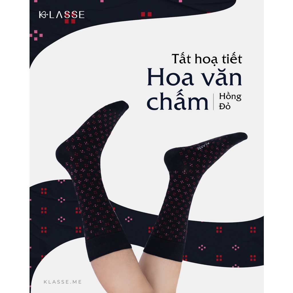 Tất Họa Tiết Hoa Văn Chấm KLASSE Vớ Nam Nữ Cao Cấp