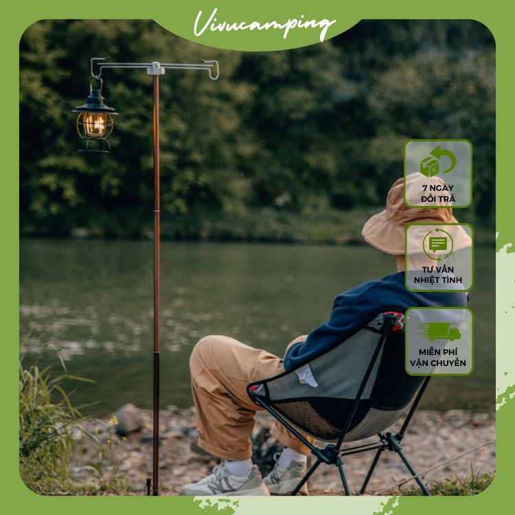 Giá Treo Đèn, Gậy Treo Đèn, Cột Treo Đèn Có Móc Ttreo Đôi Dã Ngoại Ngoài Trời Gấp Gọn Hợp Kim Nhôm Thiết Kế Tiện Lợi