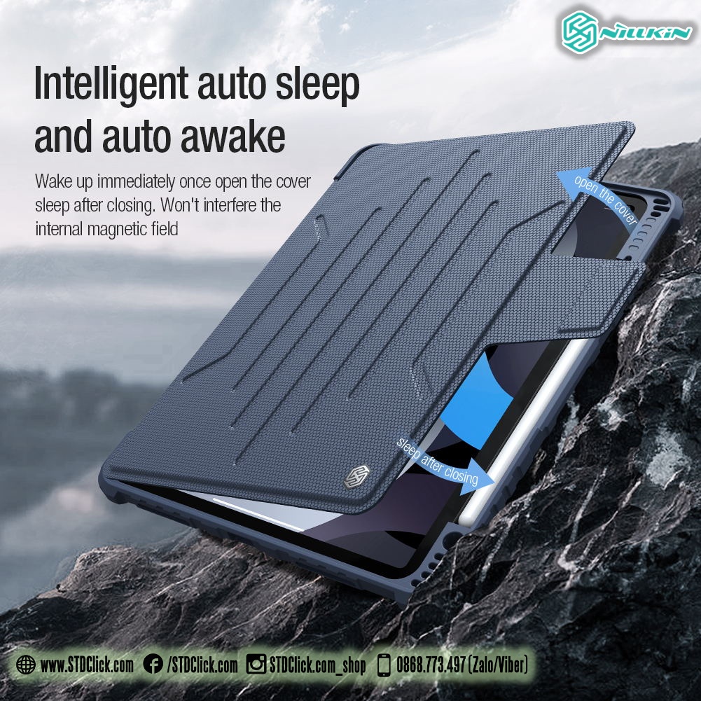 BAO DA IPAD PRO M2 12.9 - M1 12.9 - M2 11 2022 - M1 11 2021 - 11 2020 - AIR 10.9 - 12.9 NILLKIN BUMPER SNAPSAFE CH.HÃNG