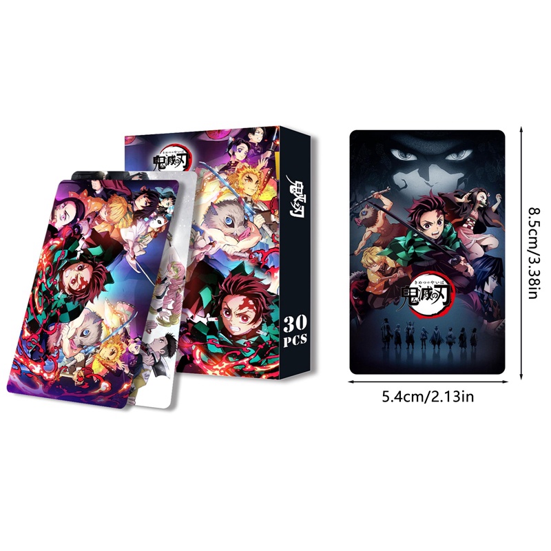 Set 30 Tấm Thẻ Hình Các Thành Viên Trong Anime Demon Slayer Kimetsu No Yaiba