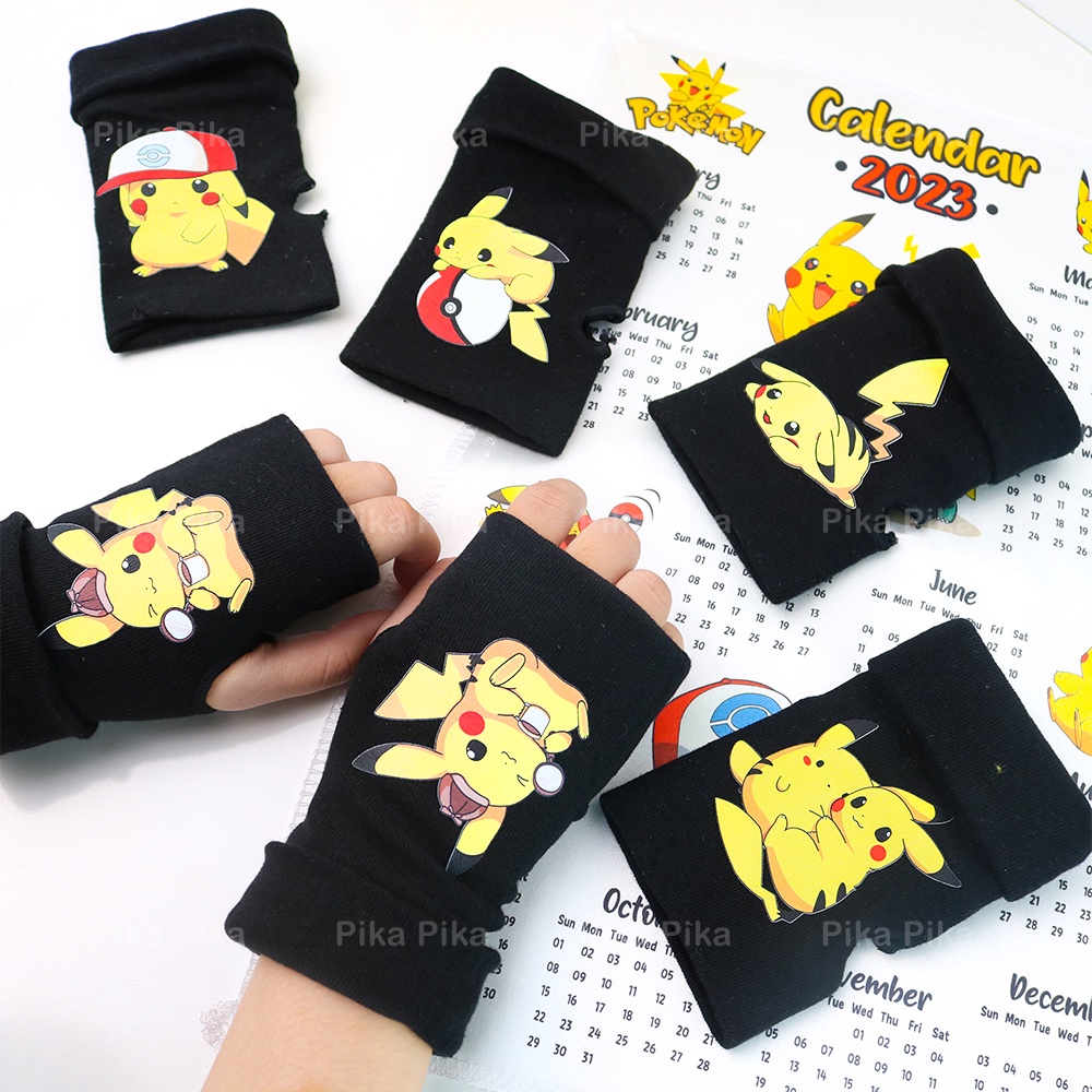 Găng tay len hở ngón PIKACHU Unisex dễ thương cute PK0074 TooYoo