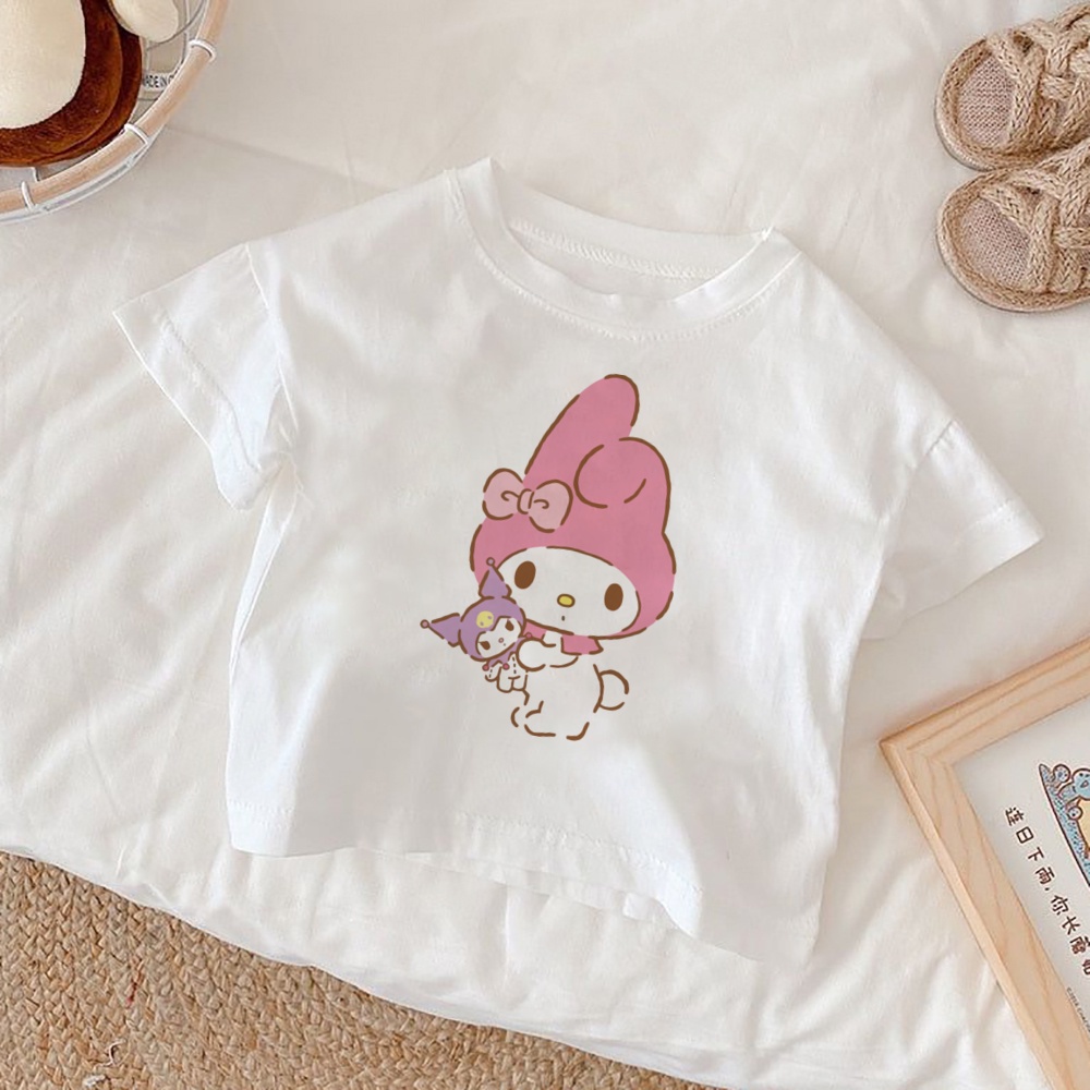 Melody CartoonFashion Áo thun Kawaii Girls Áo thun trắng