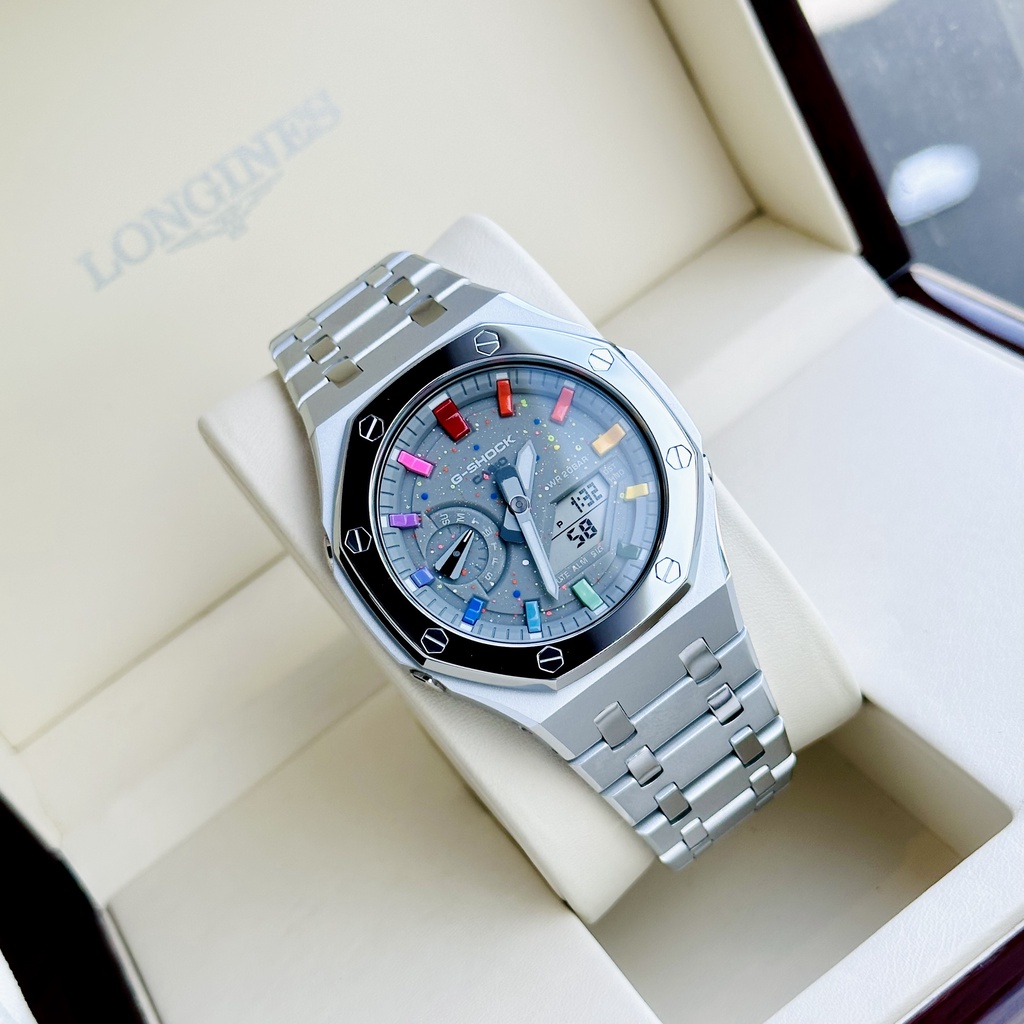 Đồng hồ nam dây thép Casio G Shock GA 2100 Custom Royal Galaxy Grey