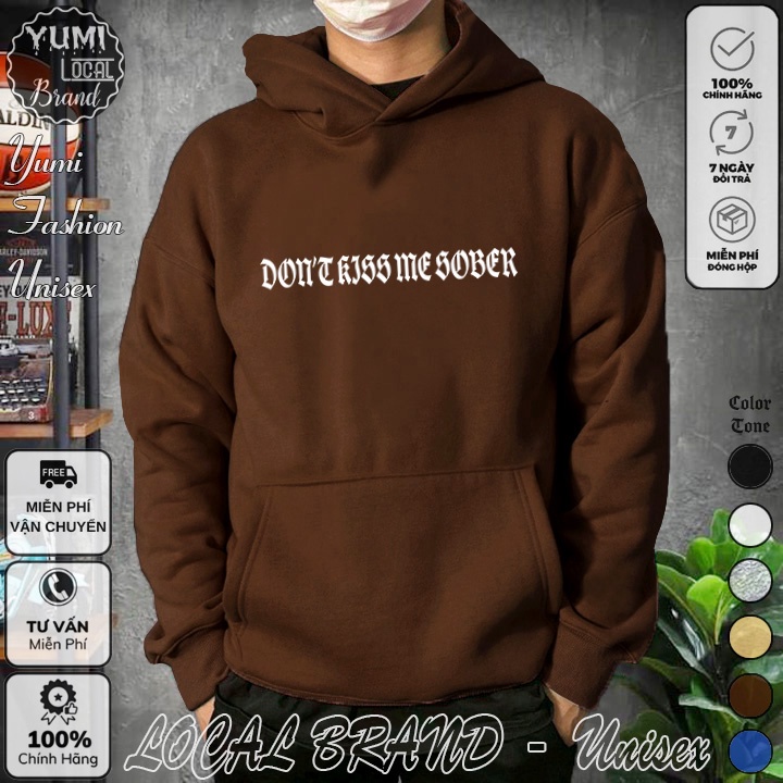 Áo Hoodie DonKissMeSober Local Brand Unisex nỉ bông cao cấp dày - Áo Khoác Nỉ Form Rộng