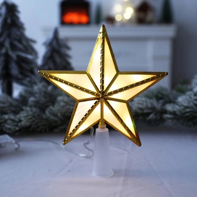 Đèn LED Hình Ngôi Sao Năm Cánh 1 17 * 15cm Trang Trí Cây Thông Noel