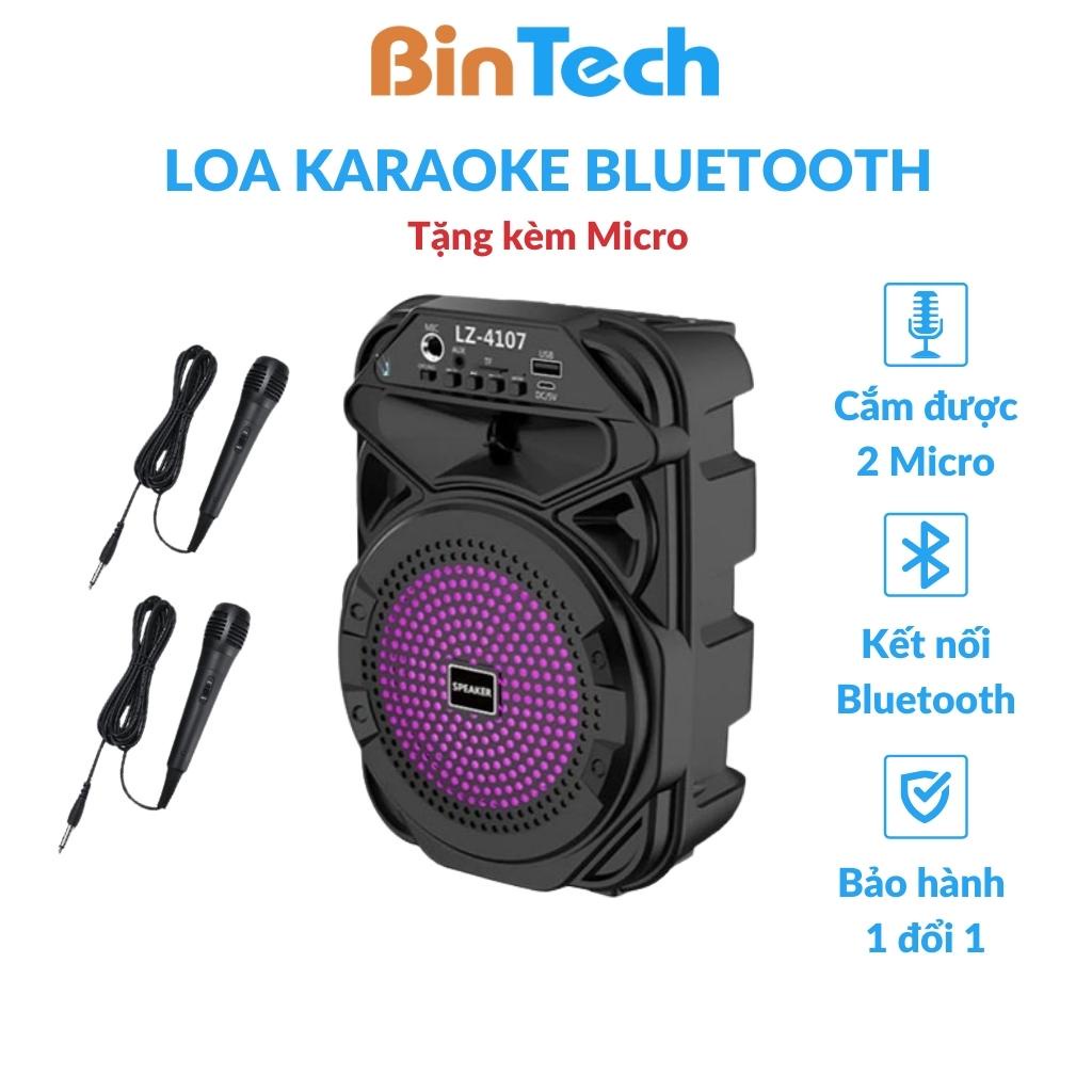 Loa Bluetooth Karaoke Công Suất Lớn, Loa Hát Karaoke Mini Hát Gia Đình BINTECH KA99 - Bảo Hành 1 Đổi 1