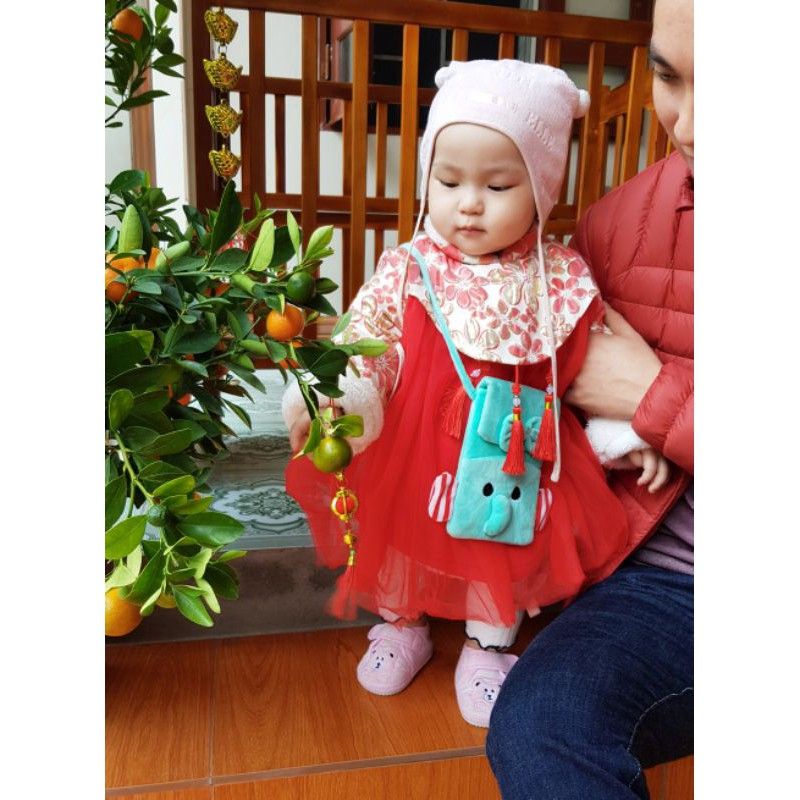 (Pass) Váy Áo Lông Hanbok Siêu Xinh Cho Bé Gái