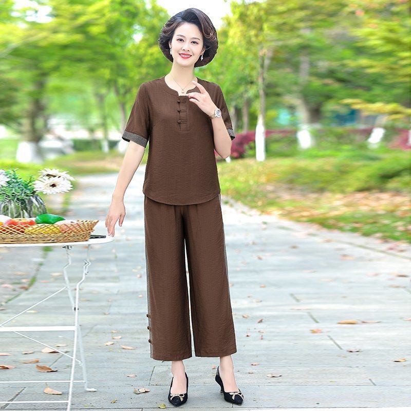 Sét Bộ đồ trung niên cao cấp sét vải đũi hàng quảng châu cao cấp