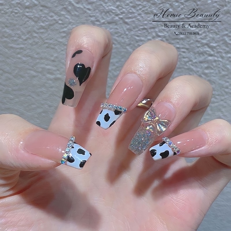 (Set 6 món ) Nailbox thiết kế bò sữa hot trend