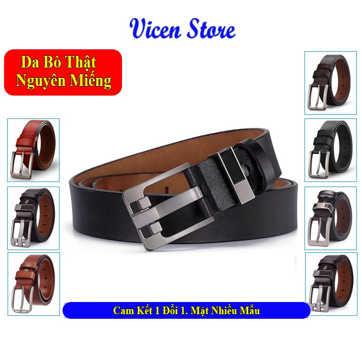 Thắt Lưng Nam Cao Cấp VICENZO Da Bò Thật Nguyên Miếng Mềm Mại Sang Trọng