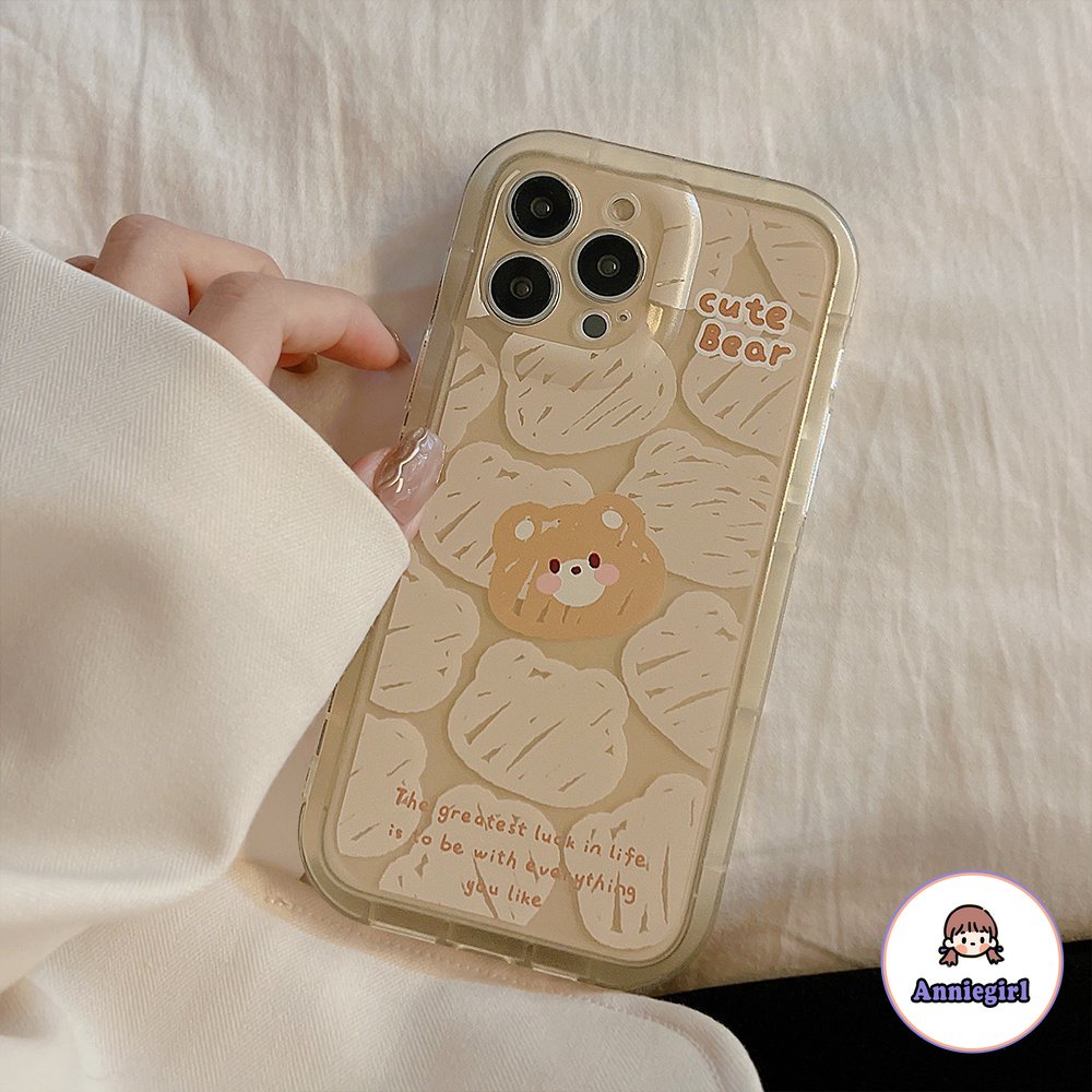 Ốp Điện Thoại TPU Mềm Nhám Chống Sốc Hình Gấu Nâu Kiểu Hàn Quốc Cho IPhone 14 13 12 11 Pro Max 14 Pro Max