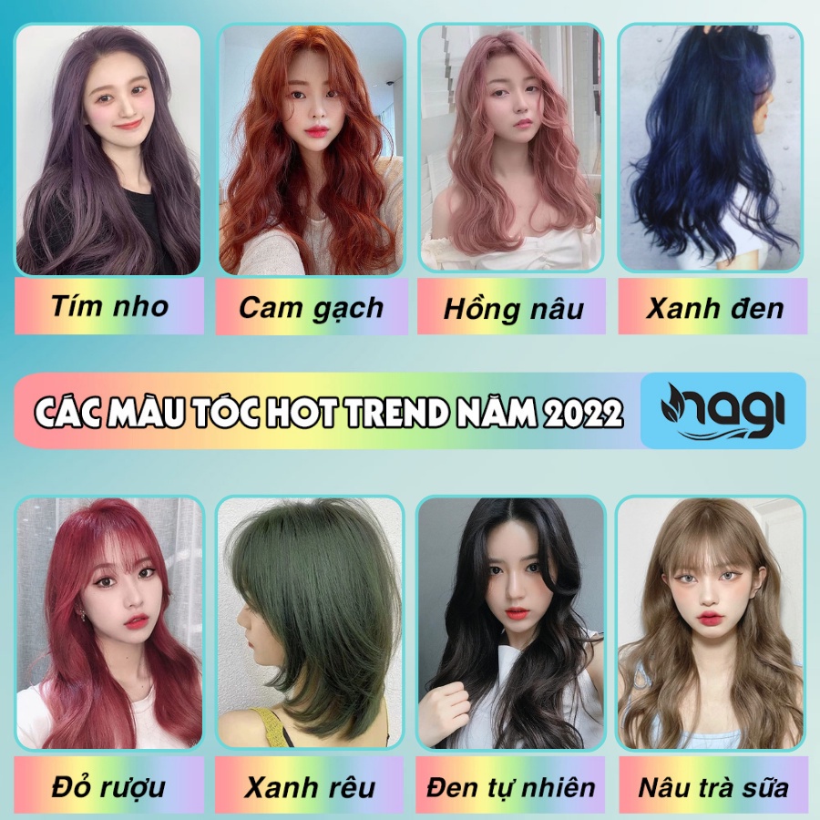 Dầu Gội Nhuộm Tóc Thảo Dược Nagi Chiết Xuất Tự Nhiên An Toàn Không Gây Khô Xơ Tóc Chai 400ml