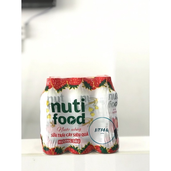 Combo 6 chai Nước Uống Sữa Trái Cây Hương Dâu Nutifood-NTMilk