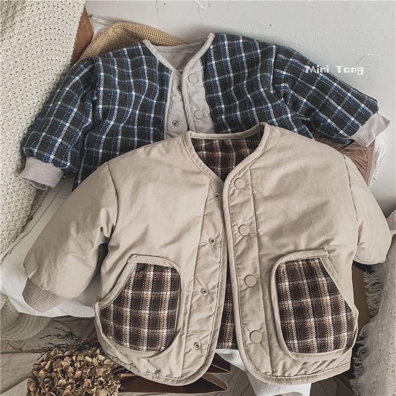 Áo Khoác Cotton Giữ Ấm Mùa Đông Phong Cách Hàn Quốc Cho Bé Trai