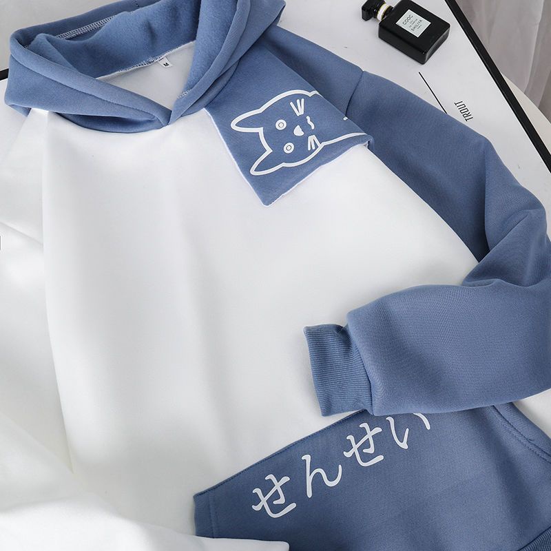 Áo Khoác Sweater Có Mũ Trùm In Hoạt Hình Kiểu Nhật Bản Thời Trang Thu Đông Cho Các Cặp Đôi