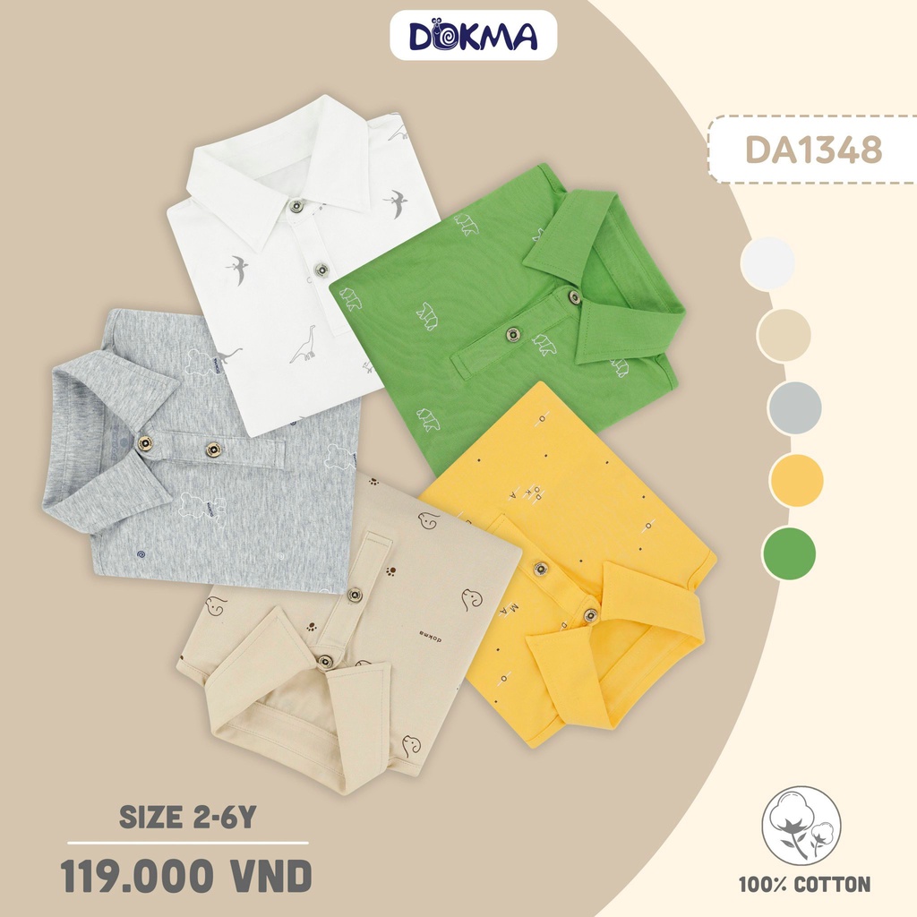 Áo polo cổ đức bé trai Dokma 2-6Y mã DA1348