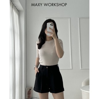 Quần short nữ xếp ly hack dáng Pleated Short Maxy Workshop