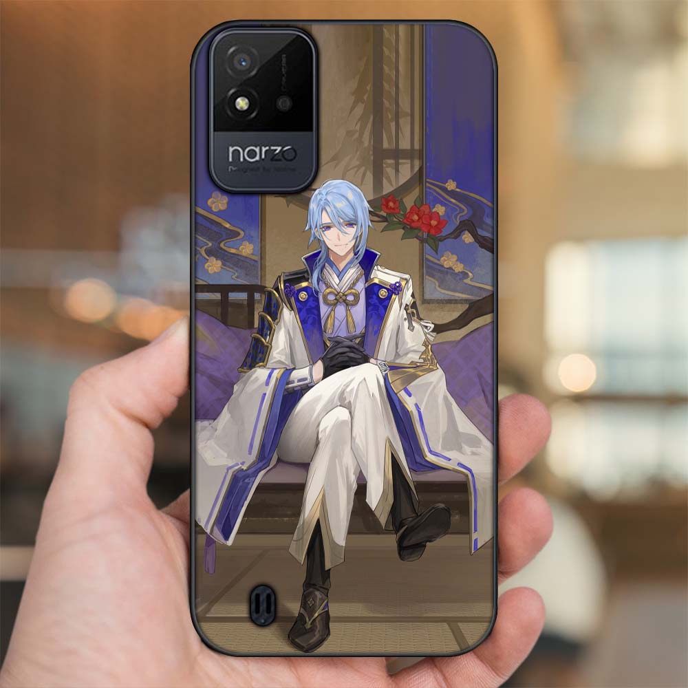 Ốp lưng Realme Narzo 50i viền đen in hình Kamisato Ayato Genshin Impact