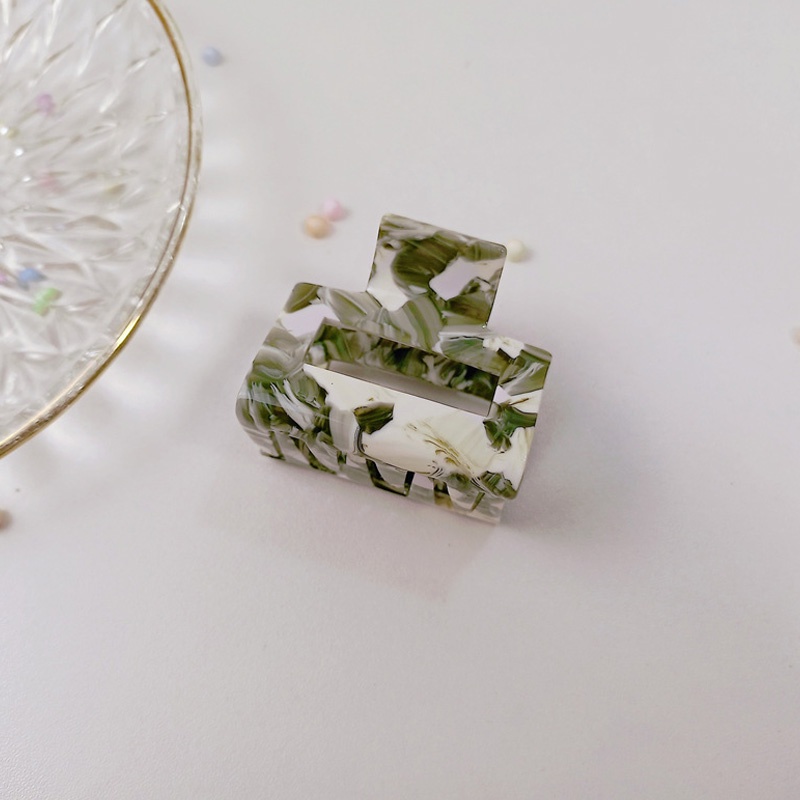 Kẹp Tóc Hình Học / Chữ Nhật / Vuông Màu Xanh Lá Retro Phong Cách Hàn Quốc Cho Nữ