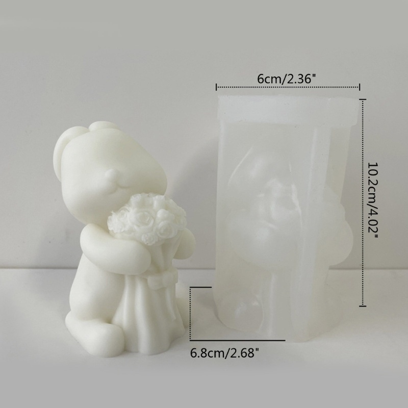 Khuôn Silicone Làm Nến Hình Thỏ 3D DIY