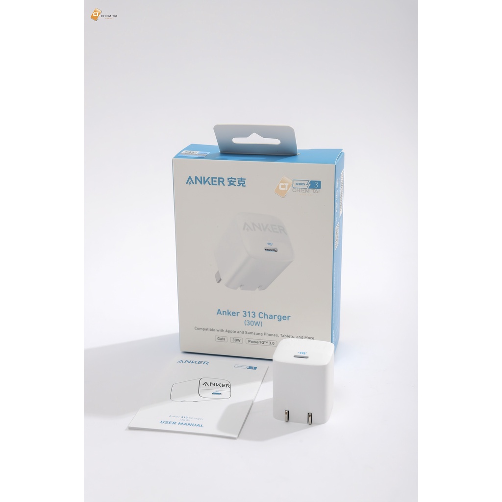 Cốc sạc nhanh PIQ 3.0/PD/PPS 30W Anker 313 GaN II A2639