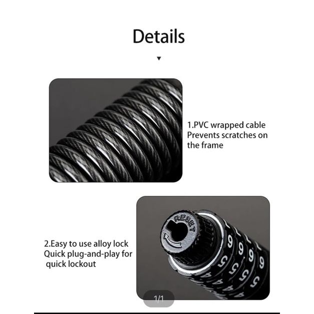 KHOÁ XE ĐẠP MẬT KHẨU 4 SỐ ROCKROS_Cào Cào bikeshop