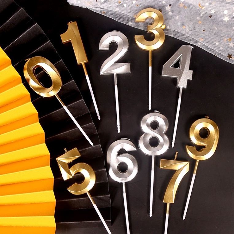 Nến số sinh nhật  nến số nhũ 3D siêu đẹp