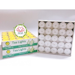 HỘP 100 NẾN HOA MAI TEALIGHT ( Không khói, an toàn môi trường)