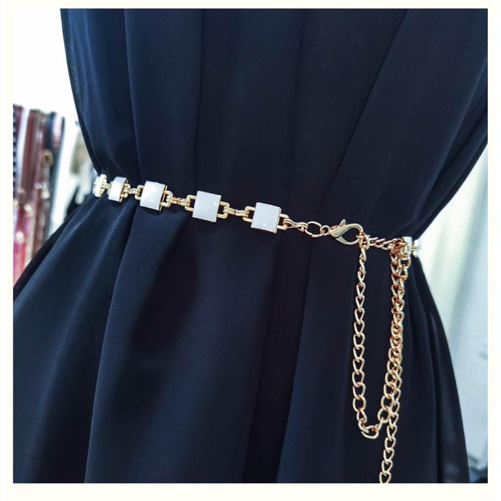 Đai váy Belt Xích 2 mặt Hình vuông cao cấp