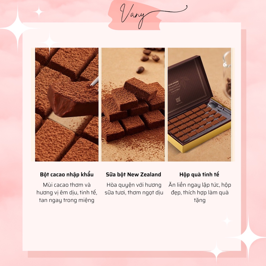 Nama Chocolate Sô cô la Tươi Mềm Tan Cao Cấp Hộp Quà Tặng 30 viên  - Ăn vặt nội địa Trung
