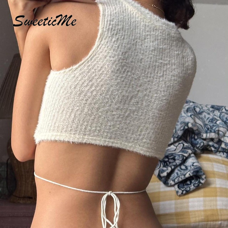 Áo Dệt Kim Sát Nách Dáng Ôm Màu Trơn Thời Trang   Cho Nữ